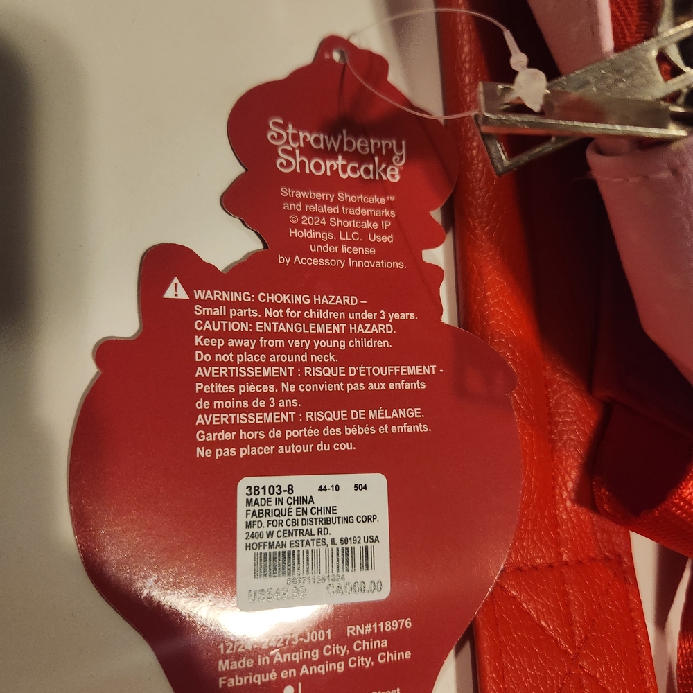 Strawberry Shortcake Kids Backpack - Pink and Red - Picture 3 of 4